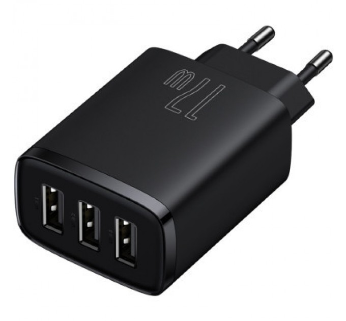 Baseus Зарядний пристрій Baseus Compact Charger 3U Black (CCXJ020101)