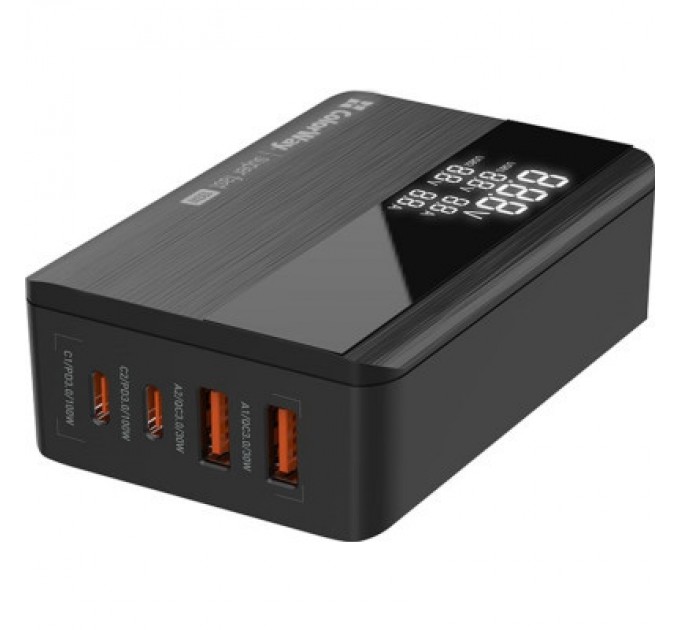 ColorWay Зарядний пристрій ColorWay Power Delivery GaN (2USB-A + 2USB TYPE-C) (100W) black (CW-CHS041PD-BK)
