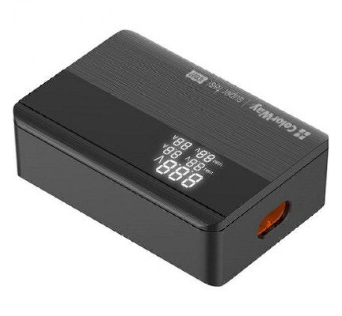 ColorWay Зарядний пристрій ColorWay Power Delivery GaN (2USB-A + 2USB TYPE-C) (100W) black (CW-CHS041PD-BK)