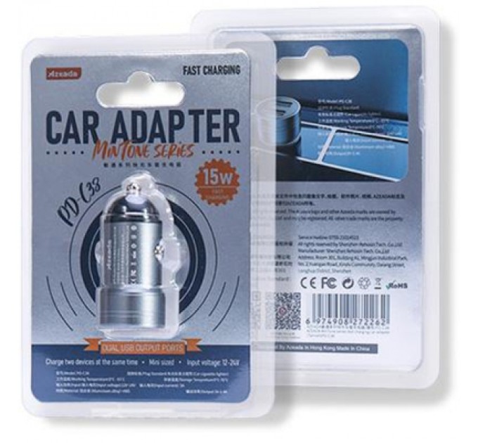 Зарядний пристрій Proda Azeada Mintone PD-C38 2 USB, 2.4A (PD-C38-BK)