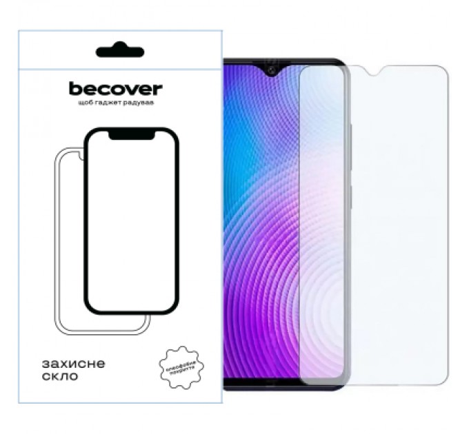 BeCover Скло захисне BeCover Tecno Pop 7 (BF6) 3D Crystal Clear Glass (709265)