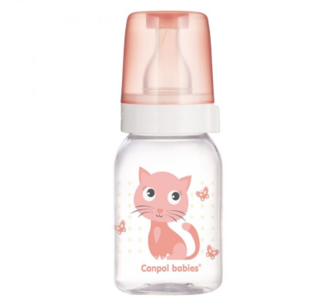 Пляшечка для годування Canpol babies Веселі звірята 120 мл з малюнком Блакитний (11/851)