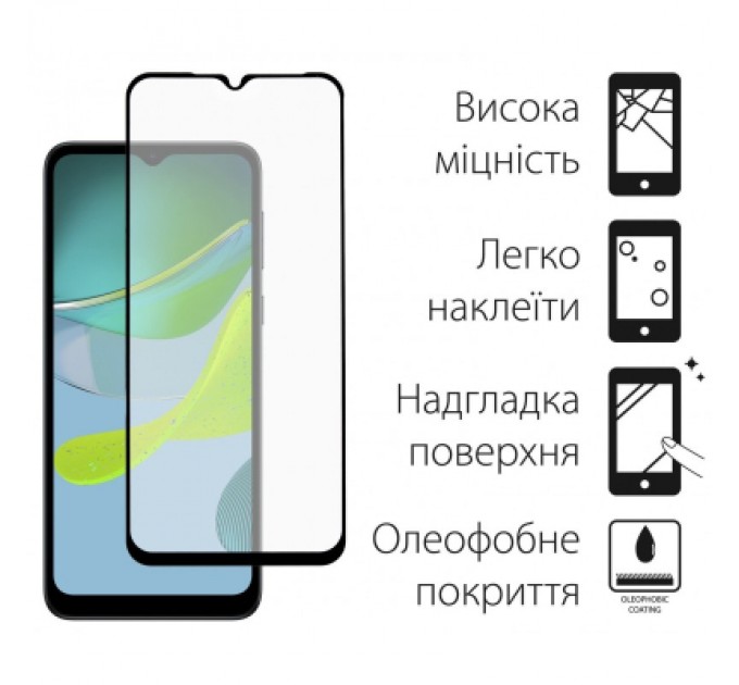 Dengos Скло захисне Dengos Full Glue Motorola E13/E20 (black) (TGFG-282)