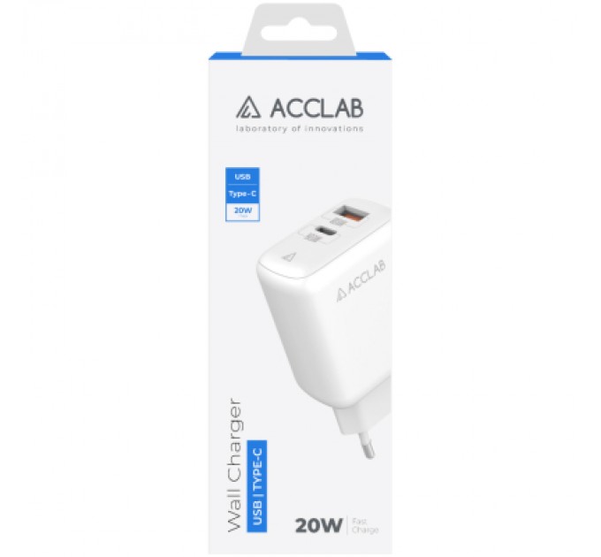 ACCLAB Зарядний пристрій ACCLAB AL-TC220 (1xUSB, 1xType-C) (1283126556494)