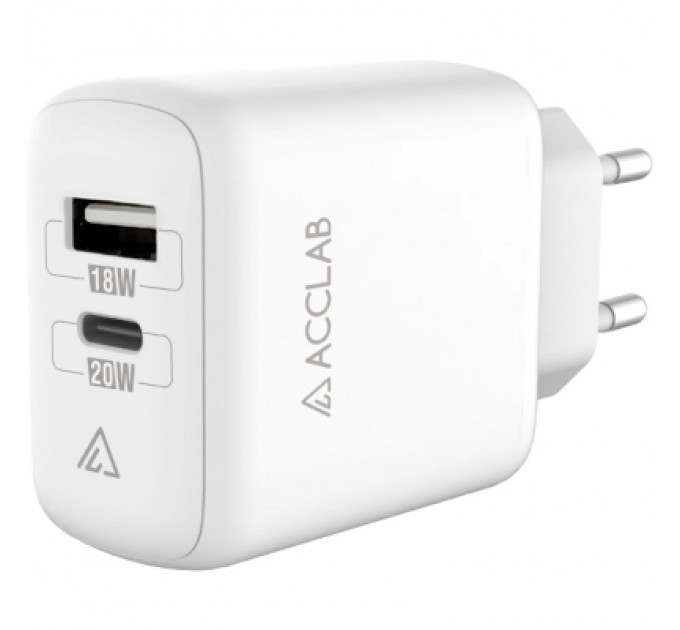 ACCLAB Зарядний пристрій ACCLAB AL-TC220 (1xUSB, 1xType-C) (1283126556494)
