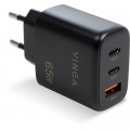 Vinga Зарядний пристрій Vinga GaN 65W PD+QC 2C1A ports Wall Charger (VCPCHCCA65B)