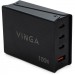 Vinga Зарядний пристрій Vinga GaN 100W PD+QC 3C1A ports 1.2m Wired Charger (VCPCH100CB)