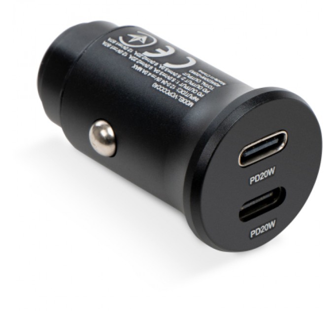 Vinga Зарядний пристрій Vinga 40W PD 2xUSB-C (20W+20W) Car Charger (VCPCCCC40)