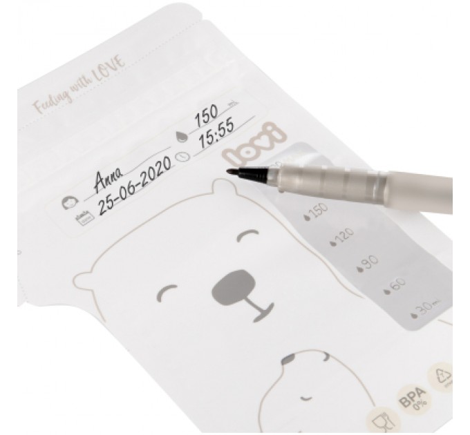 Lovi Пакет для зберігання грудного молока Lovi Buddy bear 25 шт (12/208)