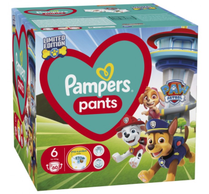Pampers Підгузки Pampers Extra Large Розмір 6 (14-19 кг) Paw Patrol 60 шт (8006540863657)