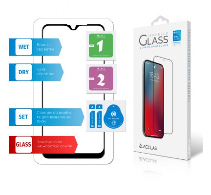 ACCLAB Скло захисне ACCLAB Full Glue Oppo A12 (1283126508356)