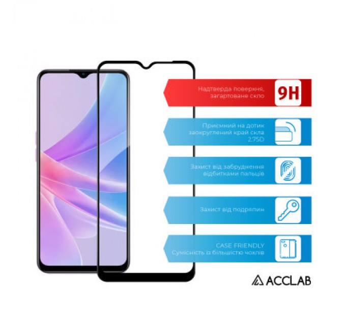 ACCLAB Скло захисне ACCLAB Full Glue Oppo A58 (1283126565144)
