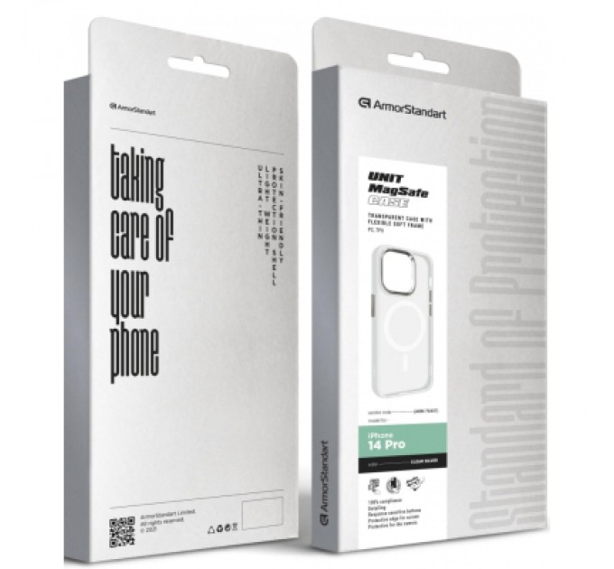 Armorstandart Чохол до мобільного телефона Armorstandart Unit MagSafe Apple iPhone 14 Pro Matte Clear Silver (ARM70437)