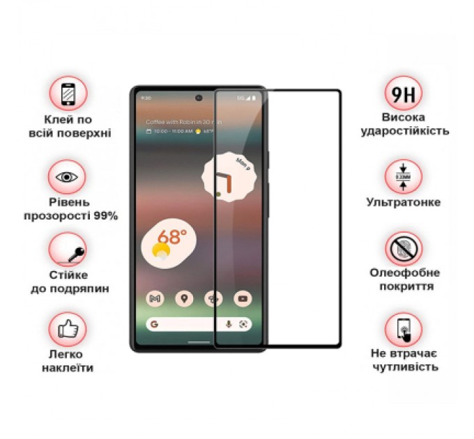 Скло захисне BeCover Google Pixel 7a Black (709767)