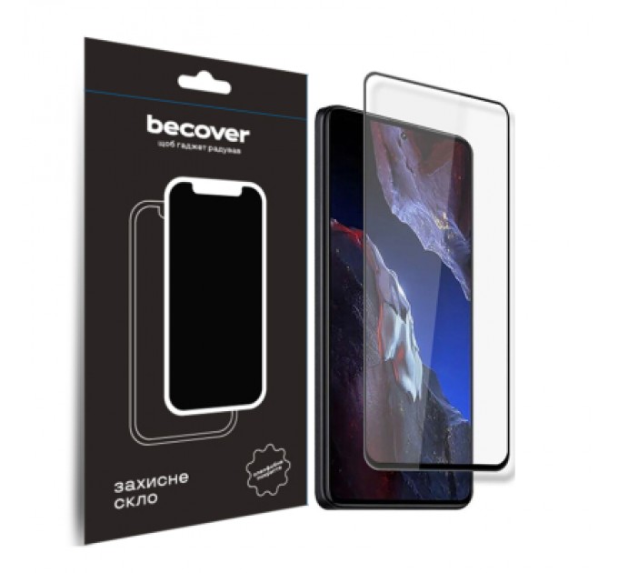 BeCover Скло захисне BeCover Poco F5 Pro Black (709744)