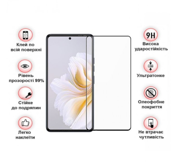 BeCover Скло захисне BeCover Tecno Camon 20 Pro (CK7n) Black (709745)