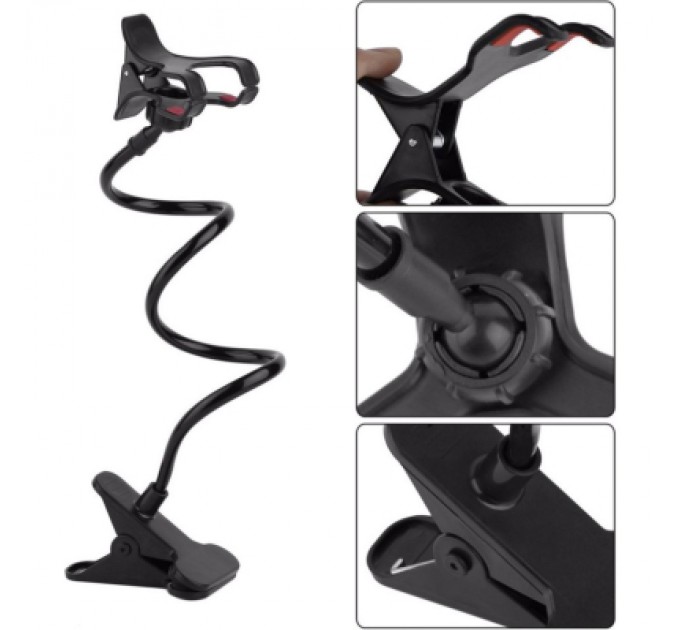 XoKo Тримач для смартфонів XoKo прищепка, гнучкий, 65 см, чорний (RM-C20)