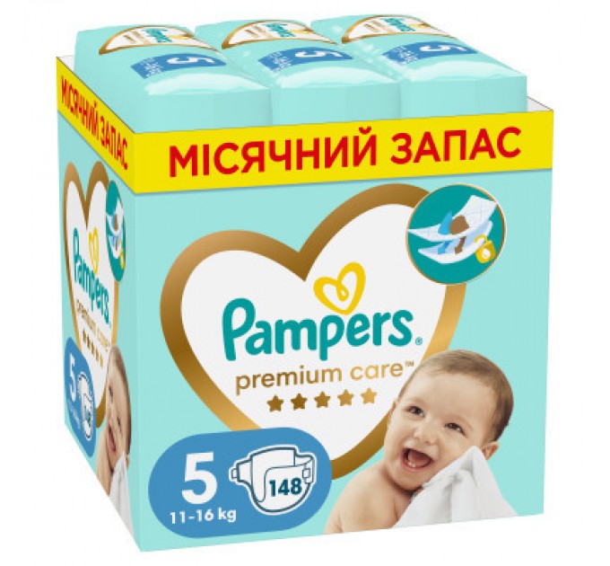 Підгузки Pampers Premium Care Розмір 5 (11-16 кг) 148 шт (8006540855973)