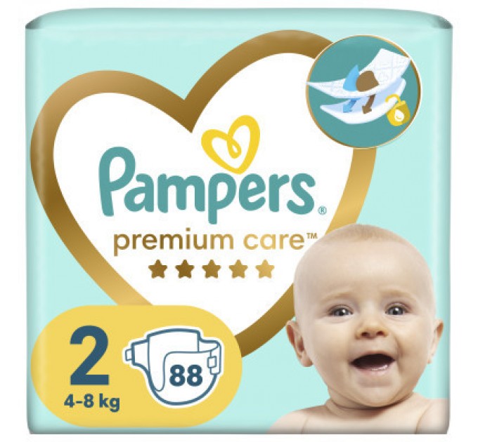 Pampers Підгузки Pampers Premium Care Розмір 2 (4-8 кг) 88 шт (8006540857717)