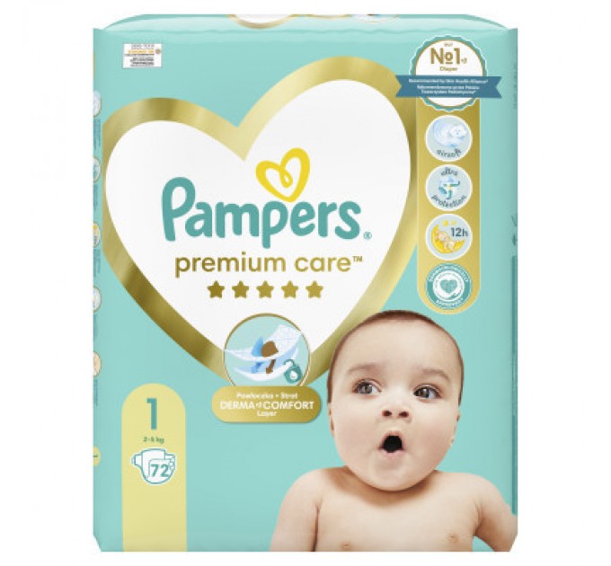 Pampers Підгузки Pampers Premium Care Розмір 1 (2-5 кг) 72 шт (8006540858073)