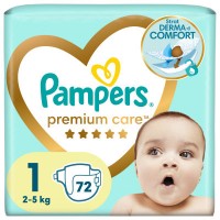 Підгузки Pampers Premium Care Розмір 1 (2-5 кг) 72 шт (8006540858073)