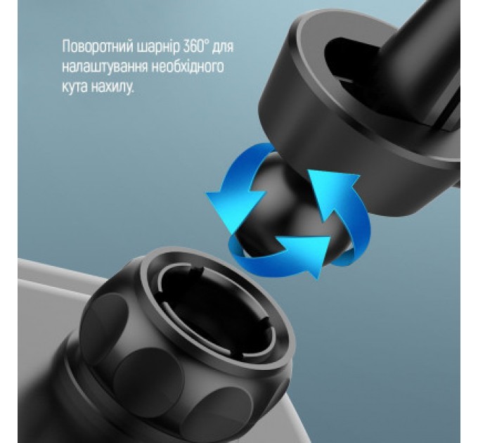 Універсальний автотримач ColorWay Metallic Gravity Holder 3 Black (CW-CHG14-BK)