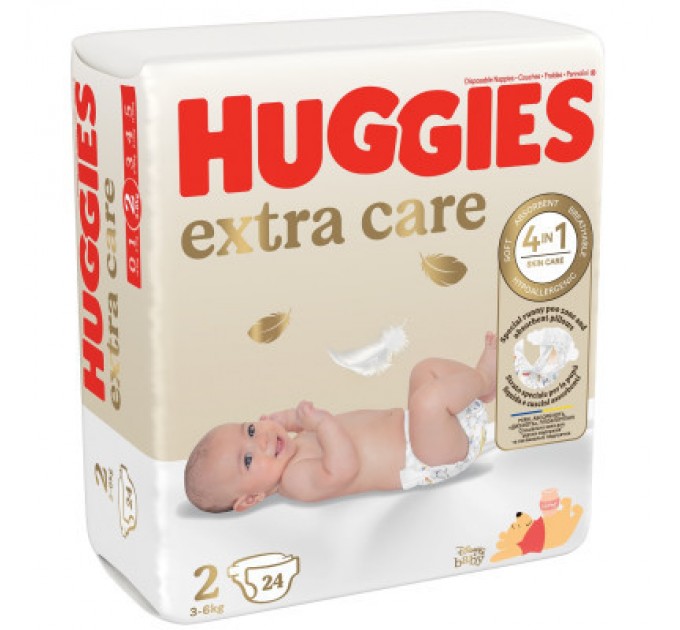 Huggies Підгузки Huggies Extra Care Size Розмір 2 (3-6 кг) 24 шт (5029053550275)