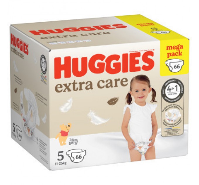 Підгузки Huggies Extra Care Size Розмір 5 (11-25 кг) 66 шт (5029053583174)