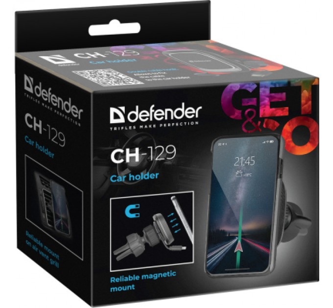 Універсальний автотримач Defender CH-129 магніт, на решітку вентиляції (29129)
