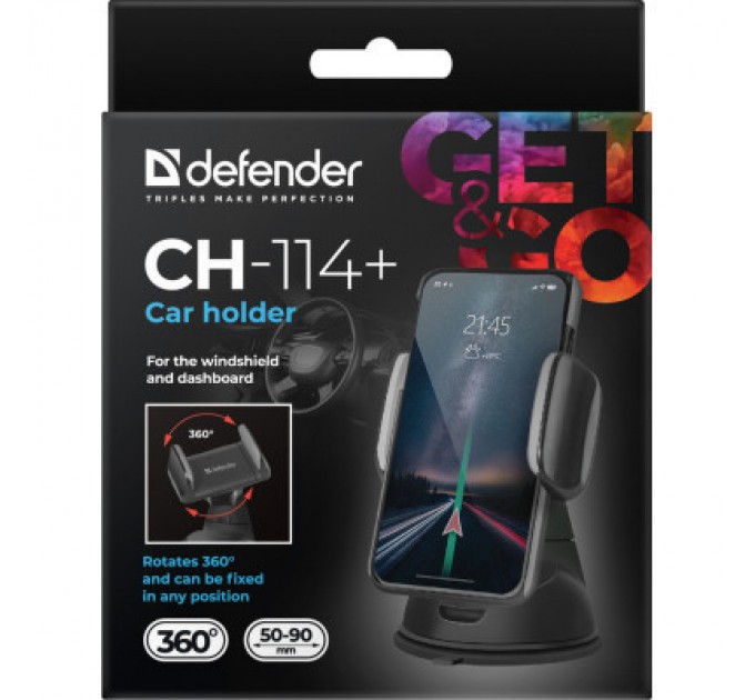 Defender Універсальний автотримач Defender CH-114+ 50-90 мм, на панель (29114)