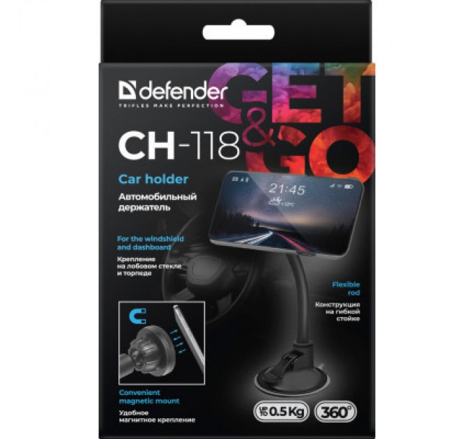 Defender Універсальний автотримач Defender CH-118 магніт, на панель (29118)