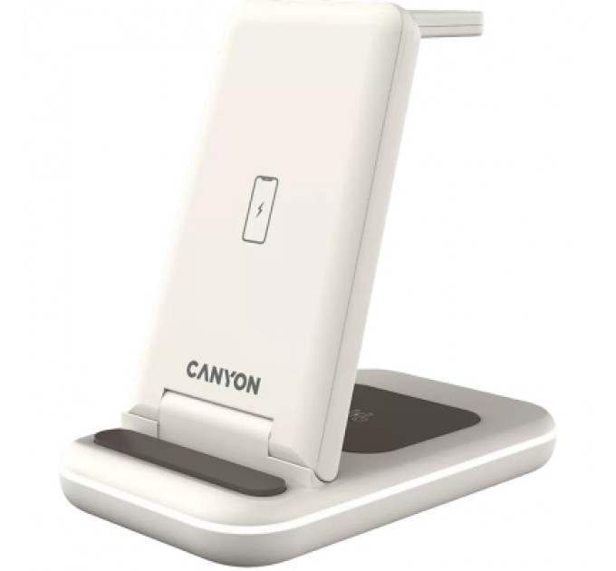 Canyon Зарядний пристрій Canyon WS-304 Foldable 3in1 Wireless charger Cosmic Latte (CNS-WCS304CL)