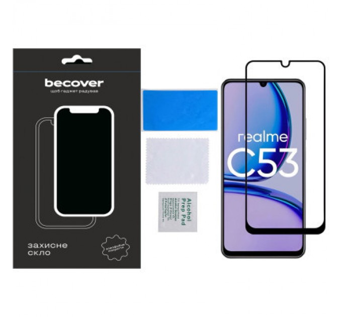 BeCover Скло захисне BeCover Realme C53 Black (710105)