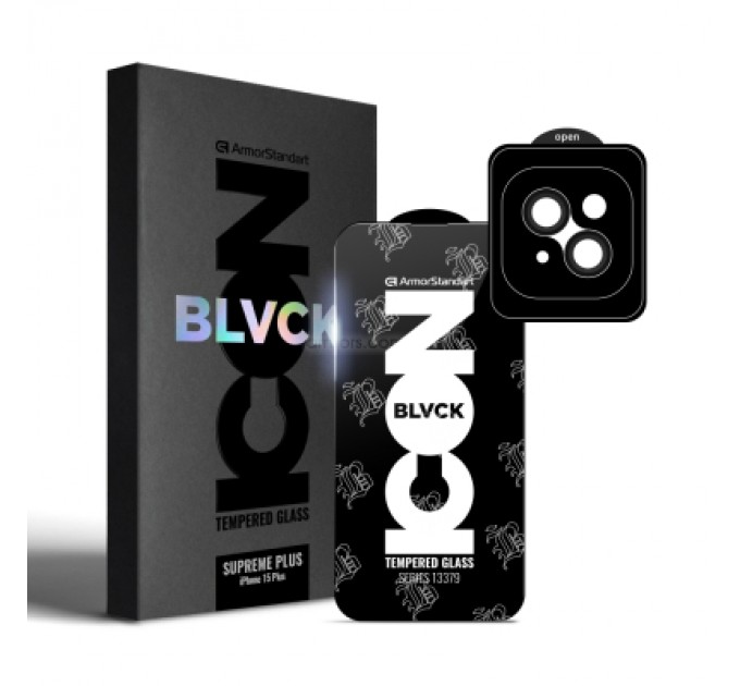 Armorstandart Скло захисне Armorstandart Supreme Plus Black Icon Apple iPhone 15 Plus (ARM71138)