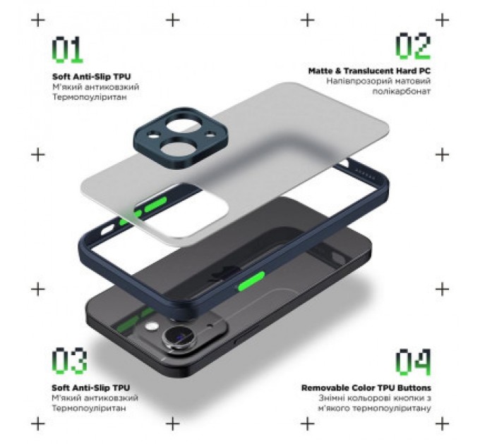 Чохол до мобільного телефона Armorstandart Frosted Matte OPPO A78 4G Navy Blue (ARM72408)