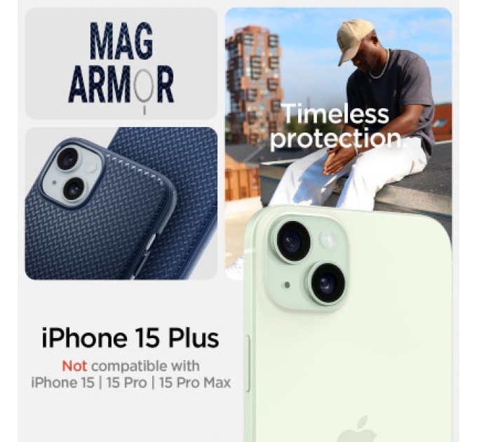 Spigen Чохол до мобільного телефона Spigen Apple iPhone 15 Plus Mag Armor MagFit Navy Blue (ACS06672)