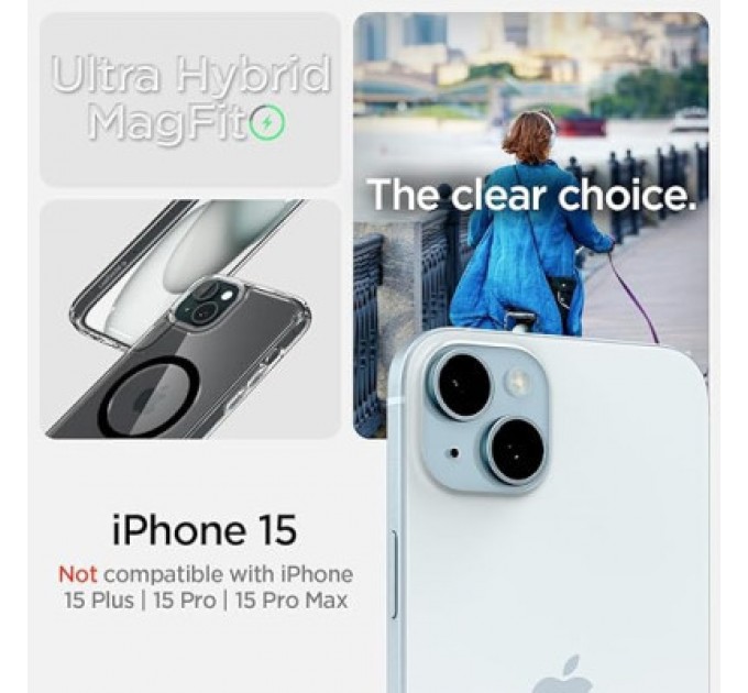 Spigen Чохол до мобільного телефона Spigen Apple iPhone 15 Ultra Hybrid MagFit Black (ACS06803)