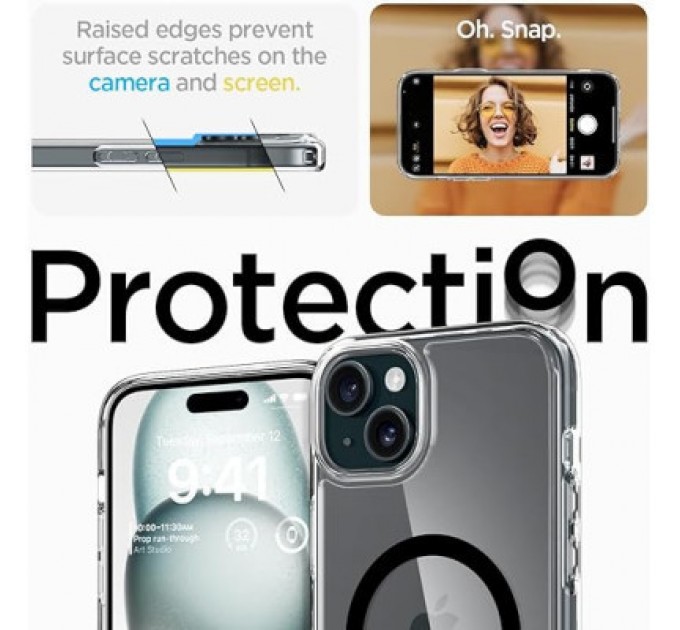 Spigen Чохол до мобільного телефона Spigen Apple iPhone 15 Ultra Hybrid MagFit Black (ACS06803)