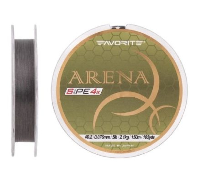Favorite Шнур Favorite Arena PE 4x 150m 0.2/0.076mm 5lb/2.1kg Silver Gray (1693.10.89)