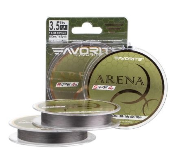 Favorite Шнур Favorite Arena PE 4x 150m 0.2/0.076mm 5lb/2.1kg Silver Gray (1693.10.89)
