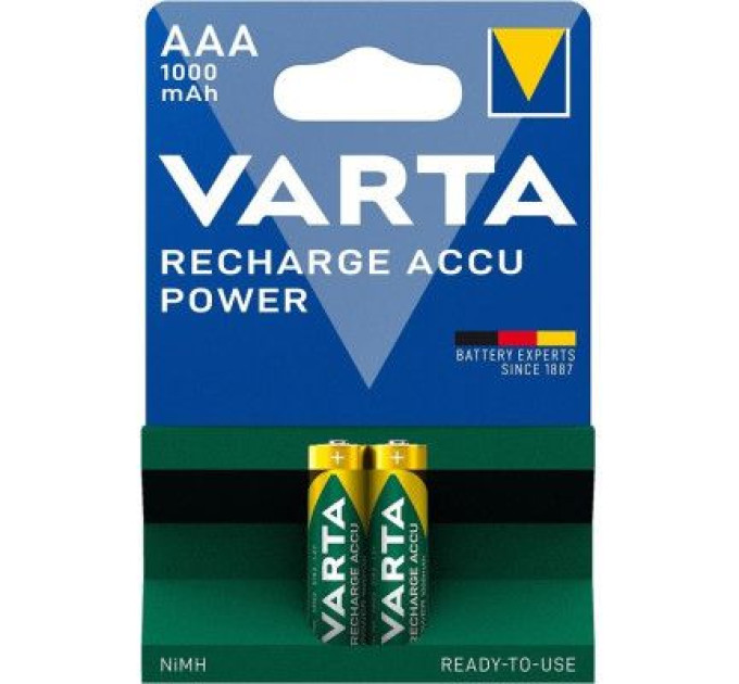 Varta Акумулятор Varta Rechargeable Accu 1000mAh NI-MH * 2 (05703301402)