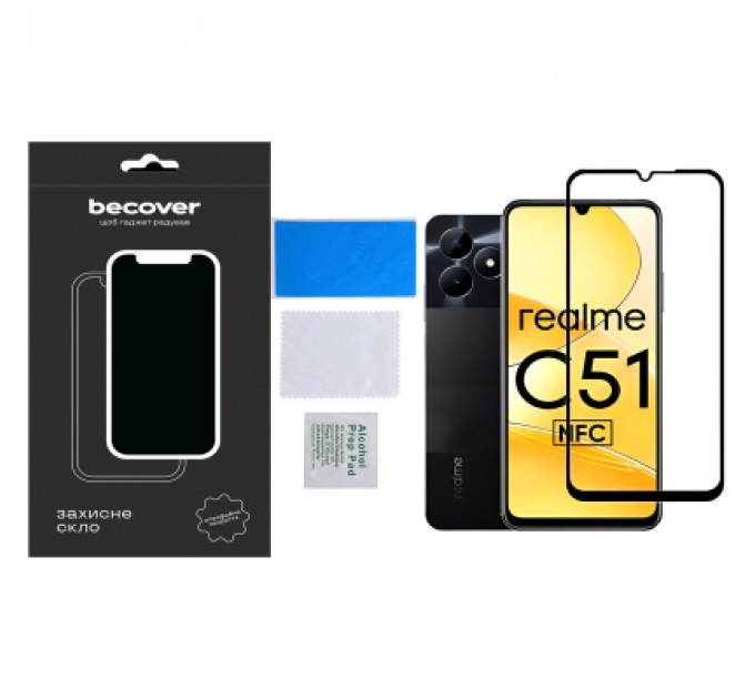 BeCover Скло захисне BeCover Realme C51 Black (710301)