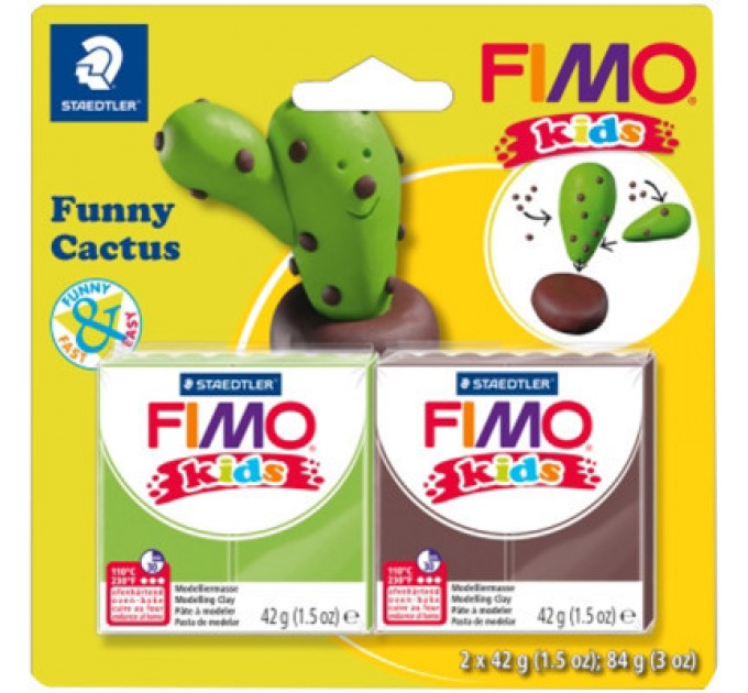 Fimo Набір для творчості Fimo Kids Кактус 2 кольори х 42 г (4007817057292)
