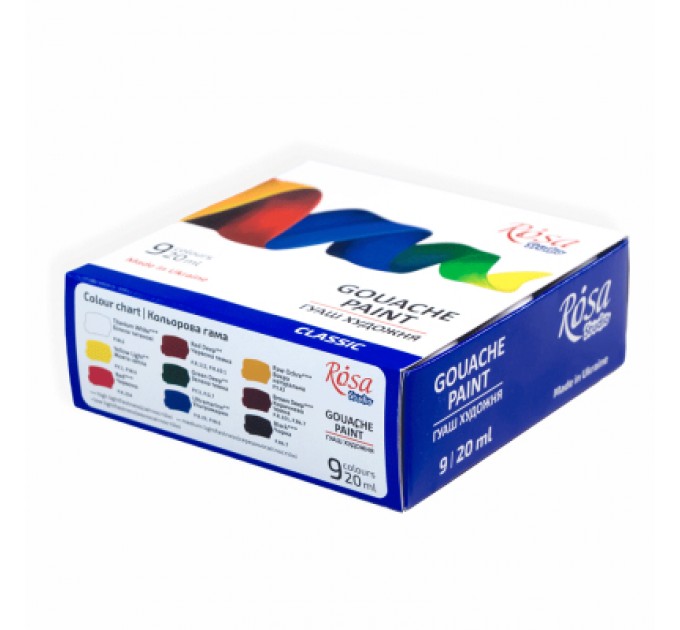 Rosa Гуашеві фарби Rosa Studio Classic 9 кольорів 20 мл (4823098527046)