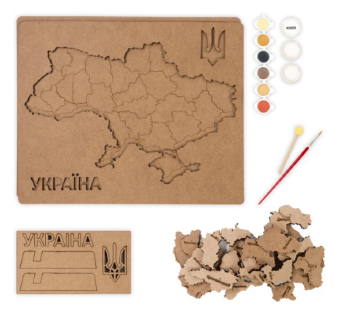 Rosa Набір для творчості Rosa Talent Мапа України 3D кольори металіки 30.5х37.5 см (4823098532521)
