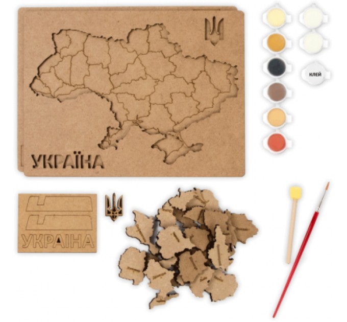 Rosa Набір для творчості Rosa Talent Мапа України 3D кольори металіки 24.5х18.5 см (4823098532538)