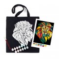 Rosa Набір для творчості Rosa екосумка-розмальовка, чорна, Неоновий лев 38х42см (4823098539759)