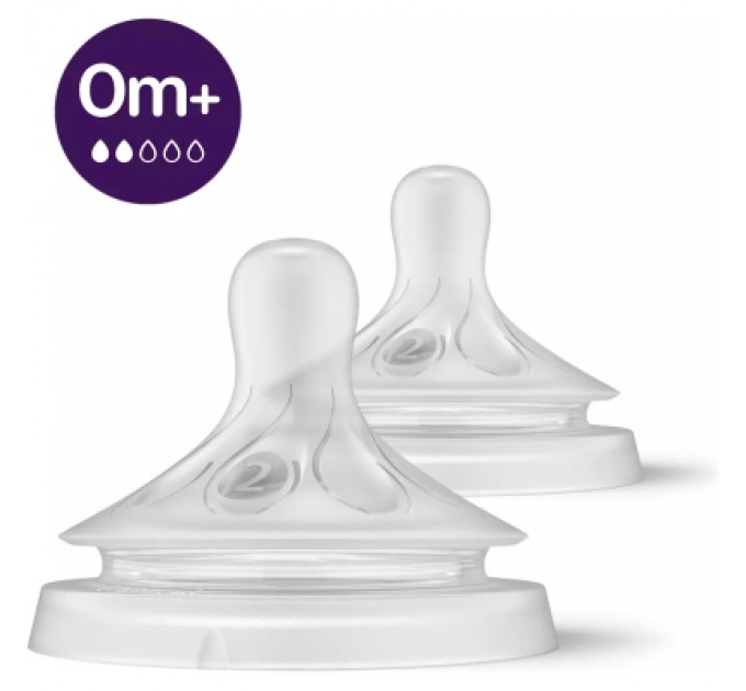 Соска Philips AVENT Natural силіконова, Природний потік, від 0 міс (SCY962/02)