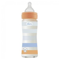 Пляшечка для годування Chicco Well-Being силікон. від 0 міс, швидкий потік, 240 мл (28721.21)