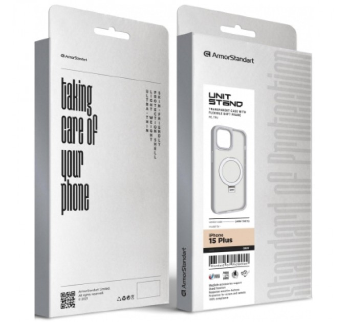 Armorstandart Чохол до мобільного телефона Armorstandart Unit Stand Apple iPhone 15 Plus Grey (ARM70575)